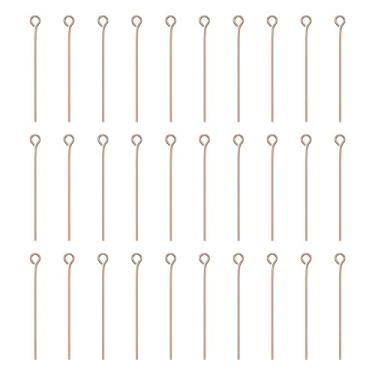 Imagem de HARFINGTON 100 pinos de cabeça de olho aberto, 3,5 cm, 35 mm, mini pinos de fio de metal, contas, pequenas agulhas a granel para brinco, pingente, colar, pulseira, berloque, joias, descobertas