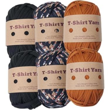 Imagem de 6 Pcs T-shirt Tecido Elástico Fio De Crochê Fio De Camiseta Grosso Para Diy Bolsa Cobertor Almofada Projetos De Crochê, Style K
