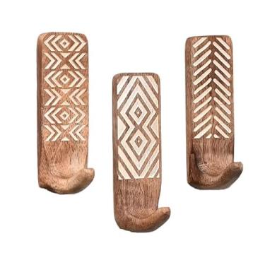 Imagem de FytStycale 3 peças de ganchos de parede de madeira, cabide sem danos aos pregos, decoração de banheiro e casa, gancho para casaco, porta-chaves de parede para