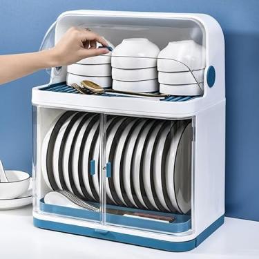 Imagem de Escorredor de Louças Multifuncional para Pia com Porta de Armário – Antipoeira e Organização de Cozinha