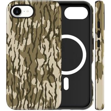 Imagem de flewfun Capa magnética para iPhone 16e, capa camuflada, à prova de choque, fina, macia de TPU e policarbonato rígido, capas protetoras compatíveis com MagSafe, projetadas para meninos e mulheres