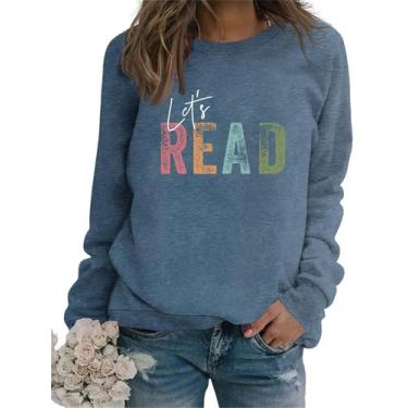 Imagem de Moletom GVABRLN Reading Book Let's Read Graphic para mulheres