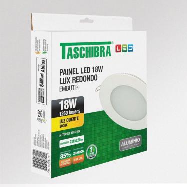 Imagem de Painel De Led Redondo Embutir 18w Bivolt Taschibra 3000k Luz Quente