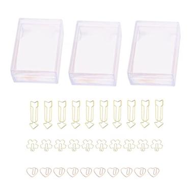 Imagem de 30 unidades de clipes de papel coração em forma de flecha clipe de papel fofo para escritório escola classificação de arquivo de estudante material de metal premium ouro rosa cor