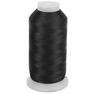 Imagem de Linha de máquina de costura de qualidade profissional, baixa quebra, lubrificação suave, linha de bordar para costura doméstica e costura à mão, poliéster, 1 peça (Preta)