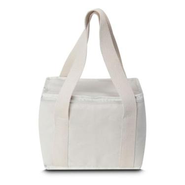 Imagem de Bolsa Térmica em Algodão Cru 8,5 Litros com Bolso Frontal – Isolamento Interno Soldado e Design Sustentável