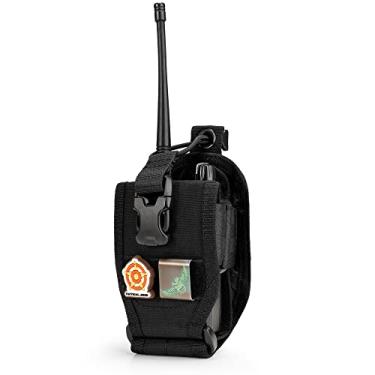 Imagem de Bolsa de rádio universal TACTICAL GEEK, acessórios Molle para walkie talkies, estojo de armazenamento de rádio, bolsa de transporte de nylon para walkie talkies, suporte de rádio ajustável para preto