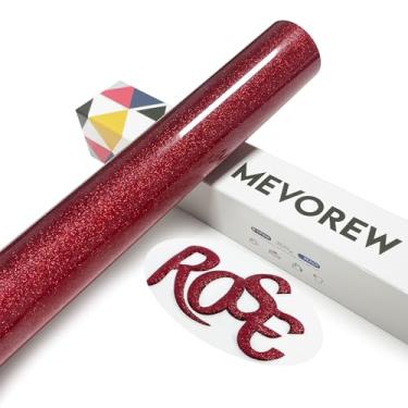 Imagem de MEVOREW Vinil de transferência de calor Puff 3D, vinil HTV de espuma de glitter vermelho de 30,5 cm x 1,5 m, ferro em vinil para camisetas compatíveis com Cricut Air ou Maker (vermelho)