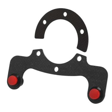 Imagem de Ailgely Kits de Botões de Buzina Externos de Fibra de Carbono Modificados para Carro, Material Premium, Botão único ou Duplo, /OMP/Nardi/, Montados entre o Adaptador do Cubo e o Volante, (par)