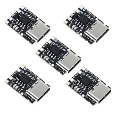 Imagem de KEAcvise Pacote com 5 placas de carregamento de lítio TP4057 – Módulo de carregamento de bateria de íon de lítio de 1A 3,7V com Tipo-C e proteção, versão atualizada para TP4056, ideal para drone