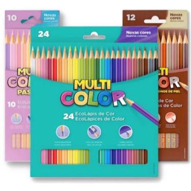 Imagem de Kit Lápis De Cor 24 Cores Multicolor + 12 Tons Pele Multicolor + 10 Pa