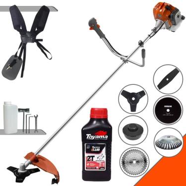 Imagem de Roçadeira Tekna RL430ACN-TK À Gasolina 43cc 1,7HP Completa Com 6 Opções de Cortes, Carretel + Kit 4 Facas + Escova de Aço Circular + ÓLEO TOYAMA 2T
