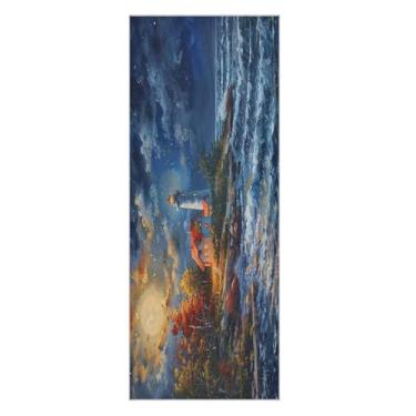 Imagem de Wassud Tapete de toalha de ioga para farol noturno com bolsa organizadora, tapete de ioga absorvente de suor, toalha antiderrapante para ioga quente, pilatos, fitness, 68,5 x 185,4 cm