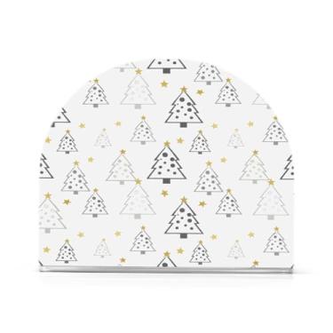 Imagem de Qilmy Bonito suporte de guardanapo de acrílico para árvore de Natal, porta-guardanapos para mesas cozinha restaurante decoração de casa, suporte decorativo moderno para guardanapos de coquetel de