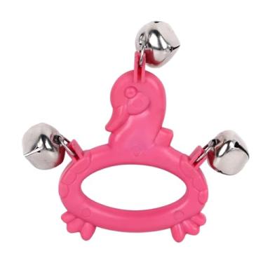 Imagem de RiToEasysports Sino de Mão, Jingle Bells de Pulso, Agitador Musical de Pandeiro, 2 Peças, Conjunto para Performance de Festa, karaokê (W211 Rosa Vermelha)