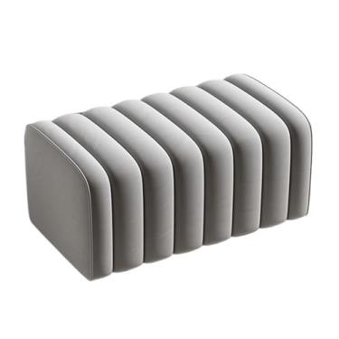 Imagem de Armários para sapatos com prateleiras para sapatos Banco de entrada para casa, banco simples para roupas, sala estar, sofá, cor sólida, cabeceira retangular(Gray,80cm)