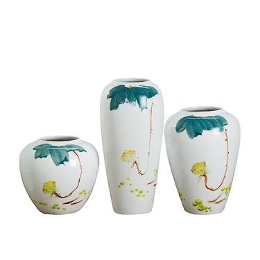 Imagem de Vaso de cerâmica pintado à mão, arranjos de flores, peças de decoração para casa (tamanho uniforme D)