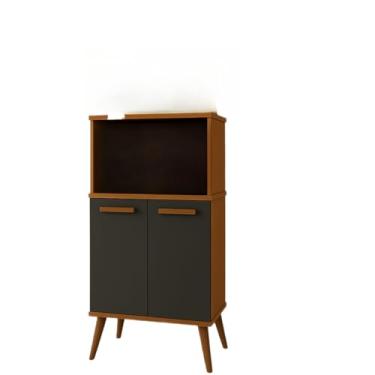 Imagem de Paneleiro Organizador de Cozinha para Microondas e Forno 2 Portas (Cedro/Onix)