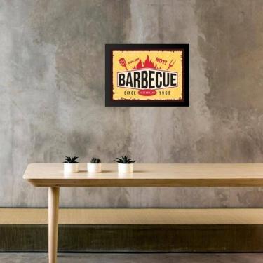 Imagem de Quadro Placa Vintage Churrasco - Barbecue 24X18Cm - Vidro