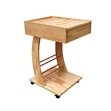 Imagem de x3anggyt5 Mesa de centro pequena mesa de centro mesa lateral de sofá, mesa móvel com gaveta de armazenamento, mesa em forma de C com rodas para sala de estar, quarto, espaços pequenos, mesa lateral de