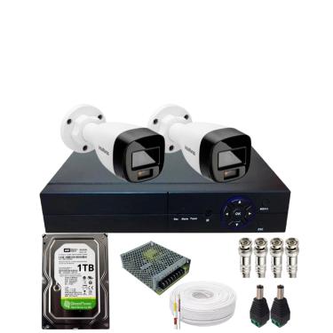 Imagem de Kit 2 Câmera Intelbras Full Color 1120b Dvr 04c Hd 1Tb Instalado No Dvr