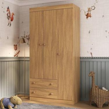 Imagem de Guarda-roupa Infantil 92cm 3 Portas e 2 Gavetas Encanto Multimóveis MP