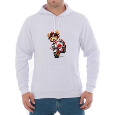 Imagem de Moletom Canguru Unissex Algodao Estampa Ursinho Moto Premium - Arietto