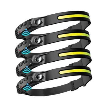 Imagem de Lanterna De Cabeça LED Recarregável Com Sensor, Bateria USB, Ideal Par