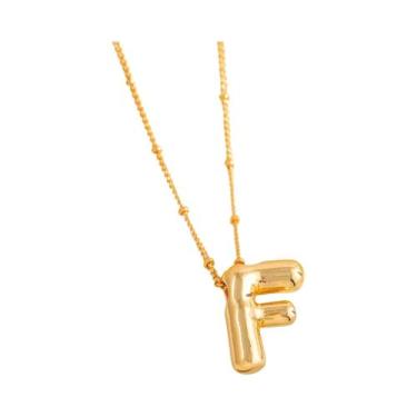 Imagem de Colar Feminino Moderno Com Pingente De Letra Bolha - Acessórios Com 26