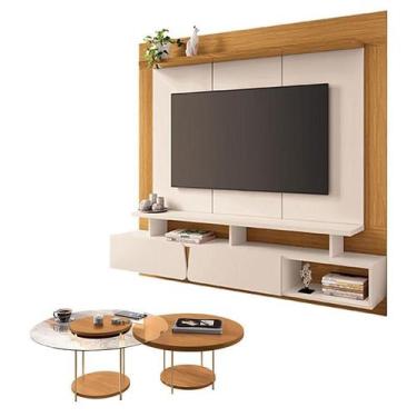 Imagem de Home Suspenso Zenith Off White Cinamomo com Kit Mesa de Centro Sky Cin