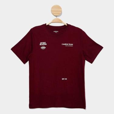 Imagem de Camiseta Infantil Hering Estampada Menino, Vermelho escuro, 14A