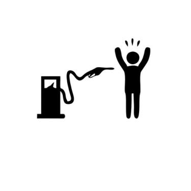 Imagem de 1 Adesivo Assalto Gasolina 17 cm x 12 cm - Preto - Jhow Adesivos