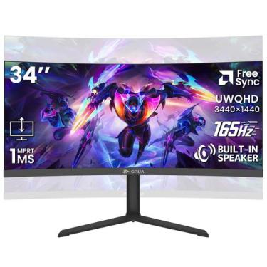 Imagem de Monitor gamer CRUA 34" curvo 165Hz WQHD FreeSync