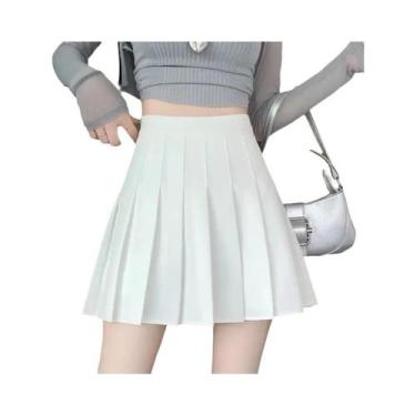 Imagem de Saia Mini Plissada Preta plus Size Estilo Preppy Para Mulheres, Cintur