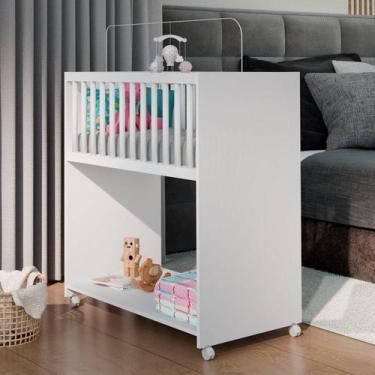 Imagem de Mini Berço Baby 2 em 1 com Colchão Branco - J&A Móveis