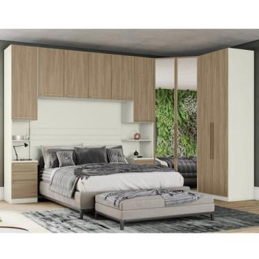 Imagem de Quarto Modulado Casal Completo 5 Peças 10 Portas Predileto Marrom/Arei