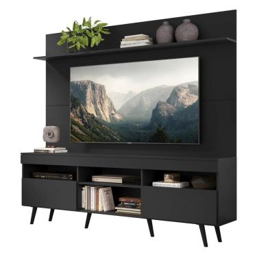 Imagem de Rack Retrô com Painel para TV até 65" Multimóveis Madri FG3371 Preto