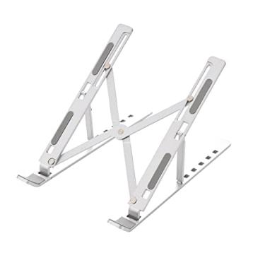 Imagem de Suporte De Alumínio Ajustável/Regulável Para Notebook E Macbook Escritório (prata)