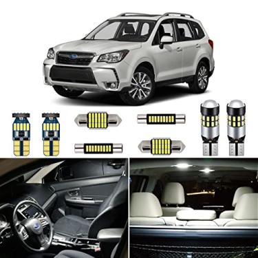 Imagem de AUTOGINE Kit de luzes interiores de LED branco para Subaru Forester 2014 2015 2016 2017 2018 2019 2020 Super Bright 6000K Interior Lâmpadas LED Pacote + Ferramenta de instalação