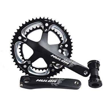 Imagem de Yajun Conjunto de manivela de bicicleta de alumínio 39/53 T oco ultraleve, roda dentada de bicicleta de 10 velocidades, engrenagem grande