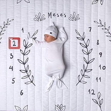 Imagem de Tapete Para Foto Mesversário Bebê e Atividade Infantil Dupla Face Tema Raminho Alce