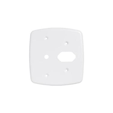 Imagem de Placa 4x4 para saída de fio + tomada 2P+T - cor branca