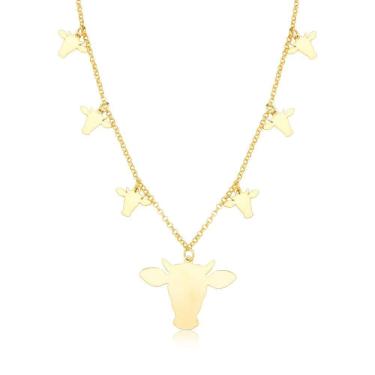 Imagem de Colar VL Agro Cabeças de Boi Revestido em Ouro