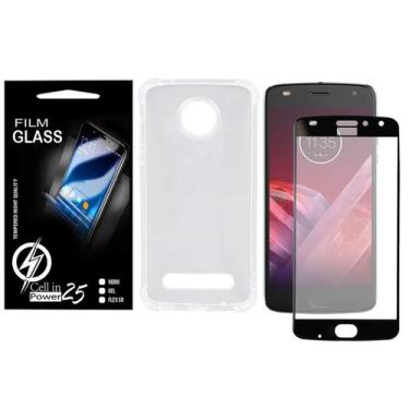 Imagem de Capa Case Anti Shock E Película De Vidro 3D Moto Z2 Play Xt1710 5.5  -