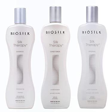 Imagem de Biosilk 3 Piece Silk Therapy Shampoo, Condicionador E Kit De Sérum
