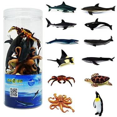 Imagem de Brinquedos de animais marinhos para crianças 12pcs realista Oceano Animal Figu