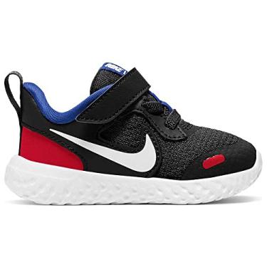 Imagem de Nike Tênis de corrida casual infantil Revolution 5 Bq5673-020, Preto/branco-universidade vermelho - jogo Royal, 2 Toddler
