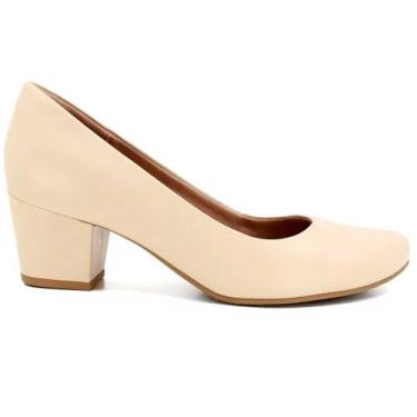 Imagem de Sapato Scarpin Bloco Bico Redondo Usaflex Q6692 - Vanilla - 38