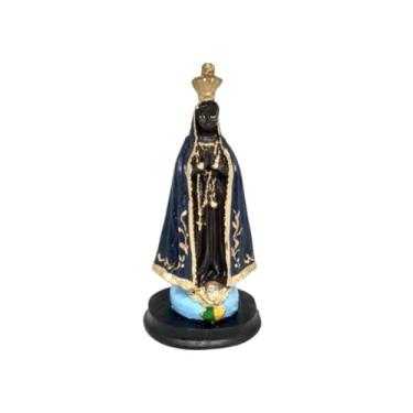 Imagem de Imagem de Nossa Senhora Aparecida Padroeira do Brasil Com Manto Azul Em Resina 14 cm