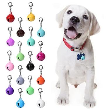 Imagem de Molain 16 Pçs Sinos de Coleira de Cachorro de Gato, Jingle Bell para Coleira de Gato, Pingentes de Coleira de Cão, Sinos Pequenos para Animais de Estimação Coloridos com Fechos, Acessórios de Coleira para Animais de Estimação, Decoração de Artesanato DIY para Festa de Festival